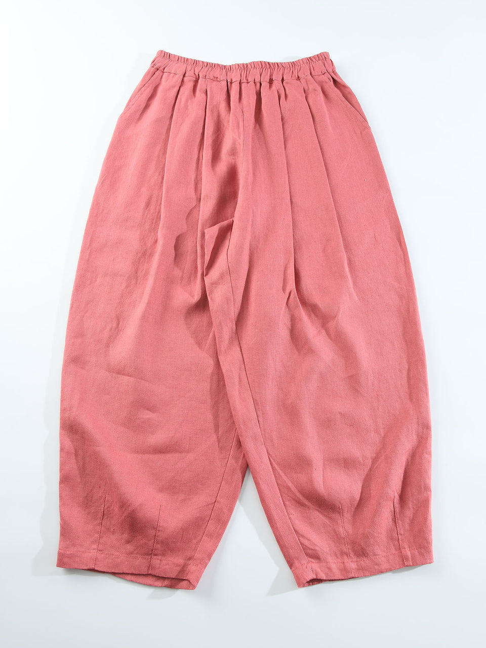 Pure linen loose balloon pants slightly thick loose fit casual pants
