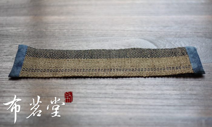 Handmade woven flax tea seats with cotton edging