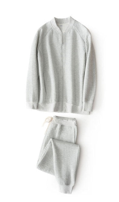 Soft colour cotton padded thick pajamas suit