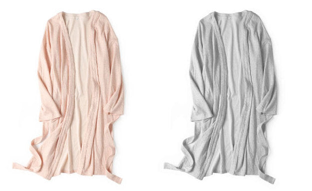 Pure yarn-dyed cotton extremely comfortable bathrobe nightgown