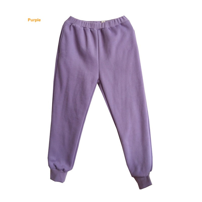 Both sides pure cotton thickened padded winter trousers