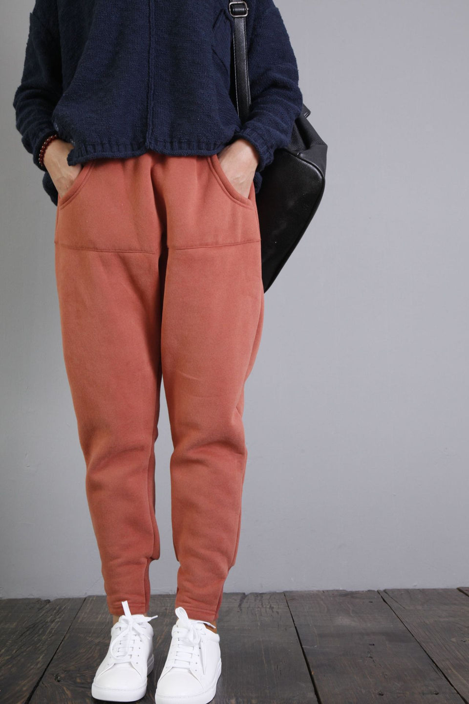 Autumn winter sweatpants pure cotton fleece pants