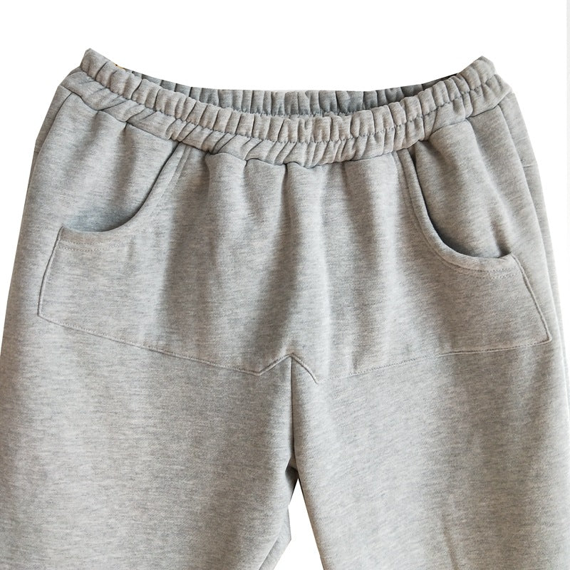 Autumn winter sweatpants pure cotton fleece pants