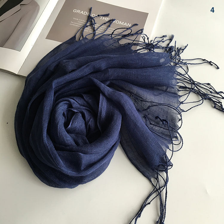 Pure linen thin candy colour scarf shawl