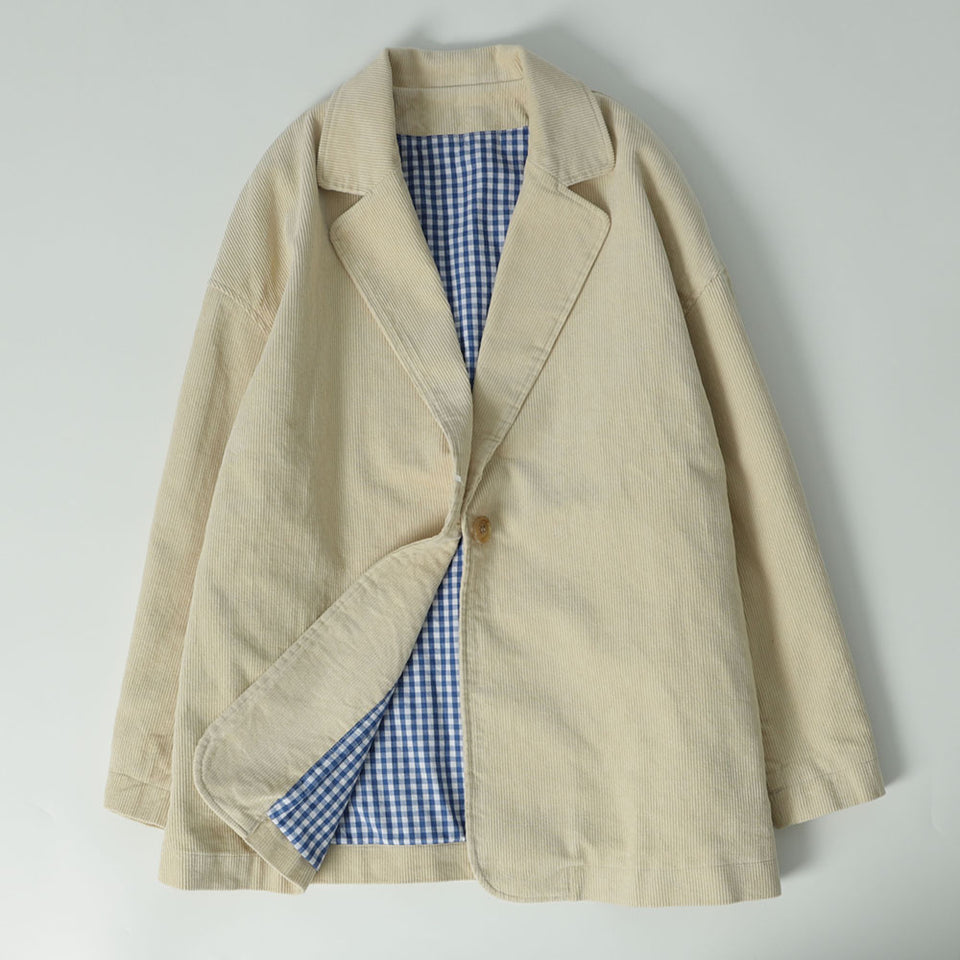 Pure cotton corduroy comfortable loose fit drop shoulder suit jacket