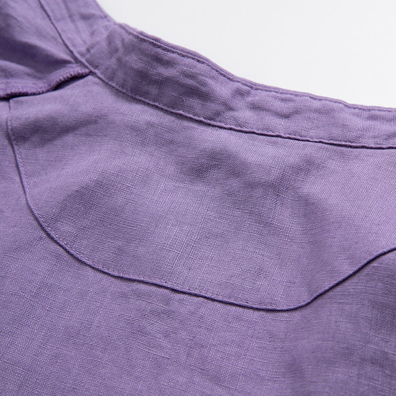 Pure Linen Loose Mori Women's Long Sleeve Shirt