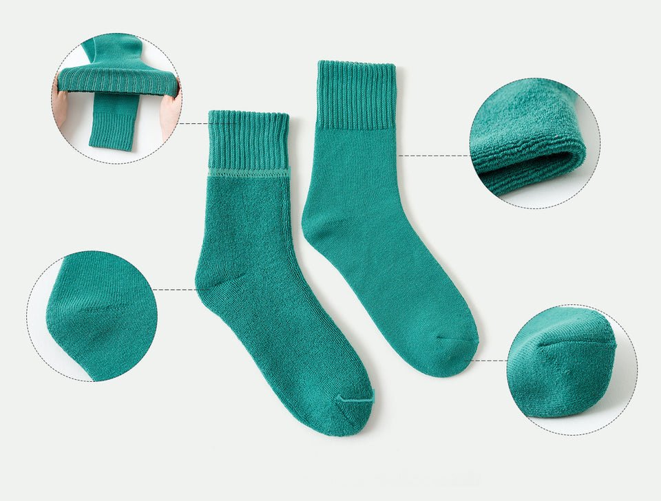 Morandi color loose loop thickened socks 3 pairs set