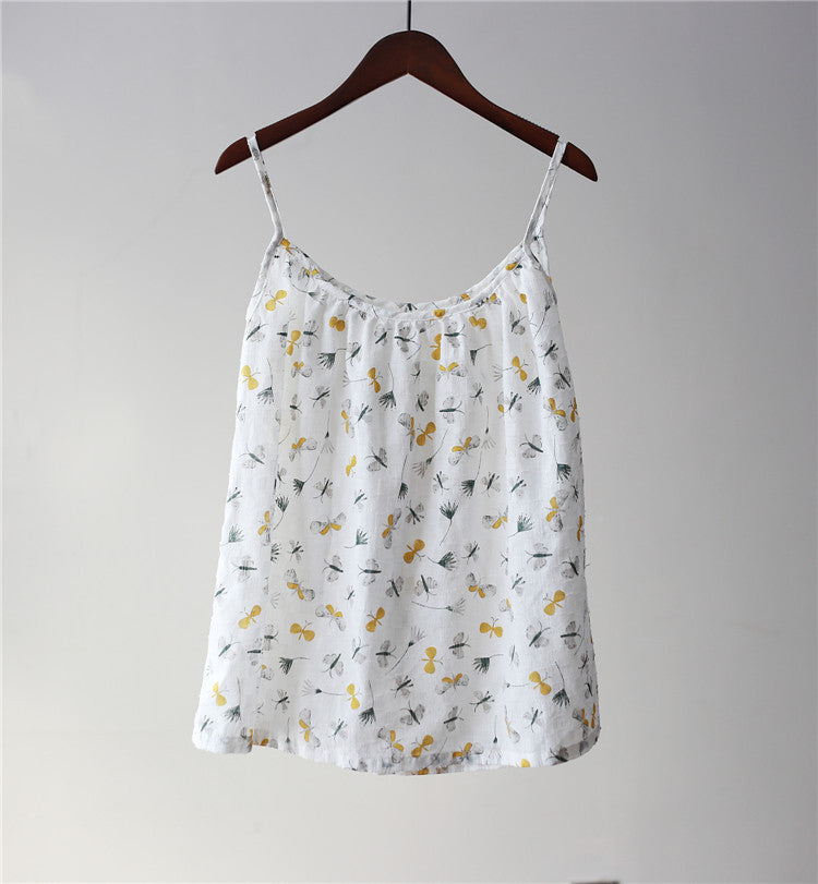 Pure cotton butterfly jacquard sling top